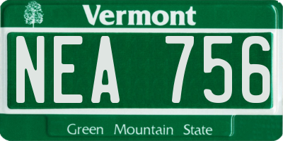VT license plate NEA756