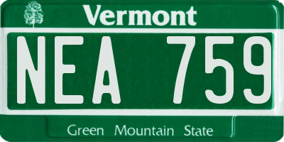 VT license plate NEA759