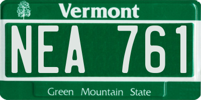 VT license plate NEA761