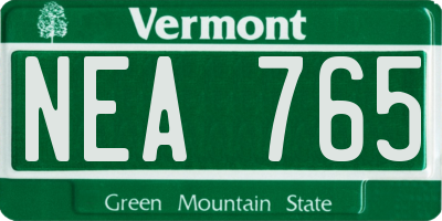 VT license plate NEA765
