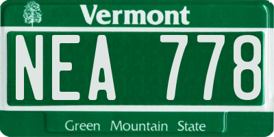 VT license plate NEA778