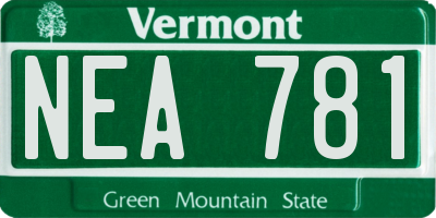 VT license plate NEA781