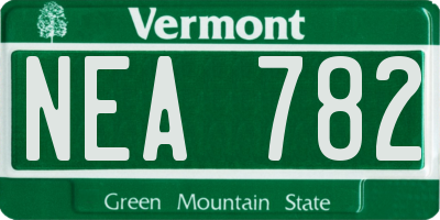 VT license plate NEA782