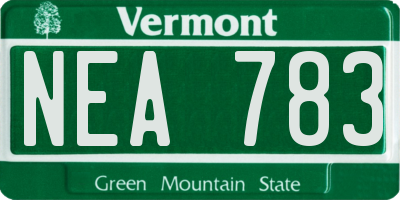 VT license plate NEA783