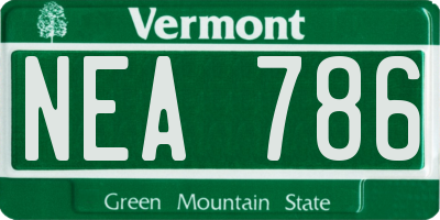 VT license plate NEA786
