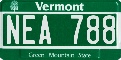 VT license plate NEA788