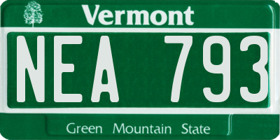 VT license plate NEA793