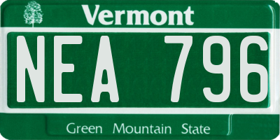 VT license plate NEA796
