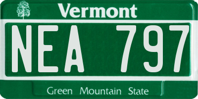 VT license plate NEA797