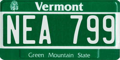 VT license plate NEA799