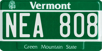 VT license plate NEA808