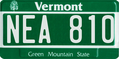 VT license plate NEA810