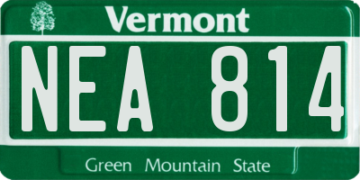 VT license plate NEA814
