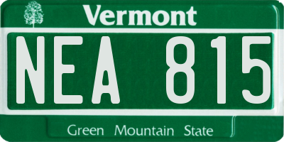 VT license plate NEA815