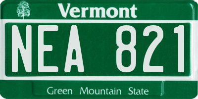 VT license plate NEA821