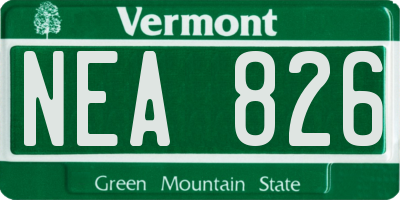 VT license plate NEA826