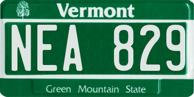 VT license plate NEA829