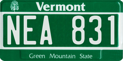 VT license plate NEA831