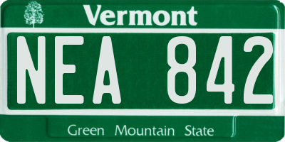 VT license plate NEA842