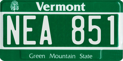 VT license plate NEA851