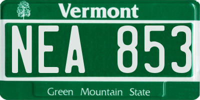 VT license plate NEA853