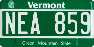 VT license plate NEA859