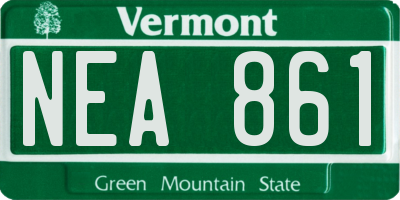 VT license plate NEA861