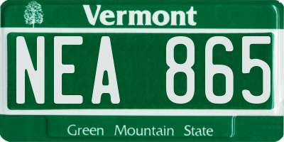 VT license plate NEA865