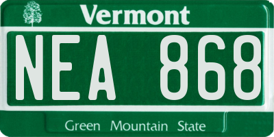 VT license plate NEA868