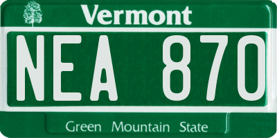 VT license plate NEA870