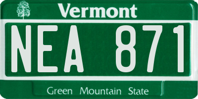 VT license plate NEA871