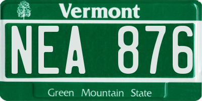 VT license plate NEA876