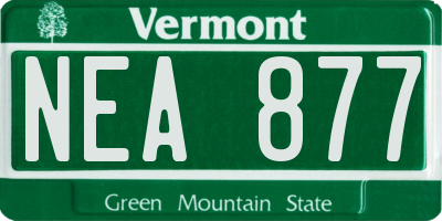 VT license plate NEA877
