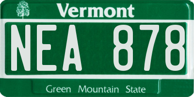VT license plate NEA878