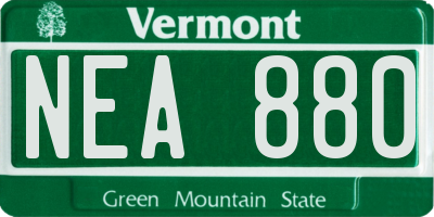 VT license plate NEA880