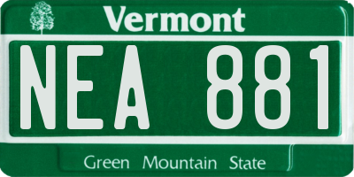 VT license plate NEA881