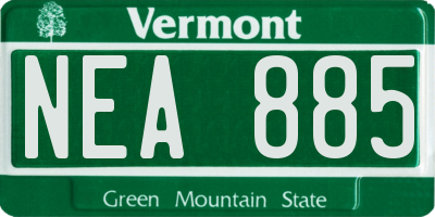 VT license plate NEA885