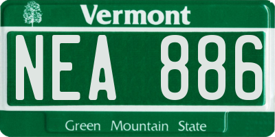 VT license plate NEA886
