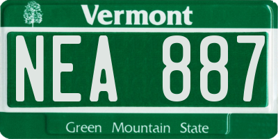 VT license plate NEA887