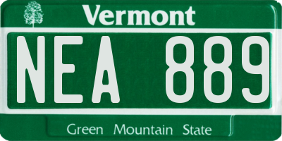 VT license plate NEA889