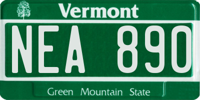 VT license plate NEA890