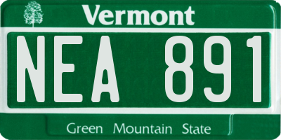 VT license plate NEA891