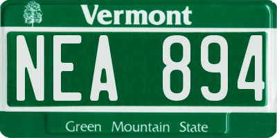 VT license plate NEA894