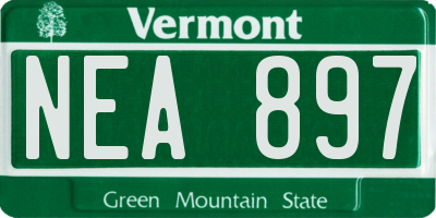 VT license plate NEA897