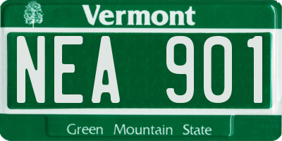 VT license plate NEA901