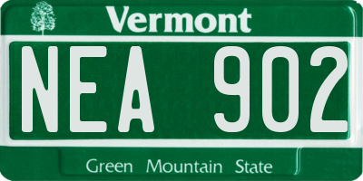 VT license plate NEA902