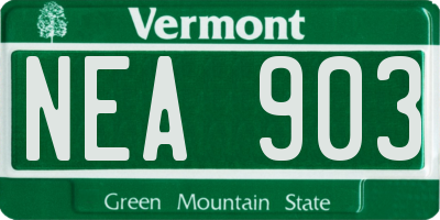 VT license plate NEA903