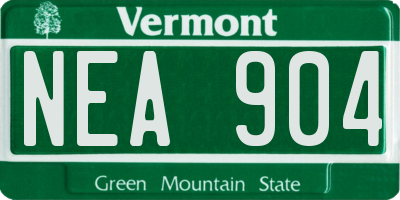 VT license plate NEA904