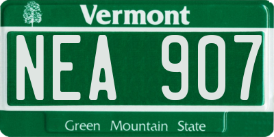 VT license plate NEA907
