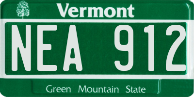 VT license plate NEA912